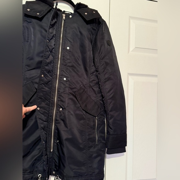 Abercrombie & Fitch S Black water wind resistant Luxe Nylon Parka Winter Coat - Picture 15 of 15